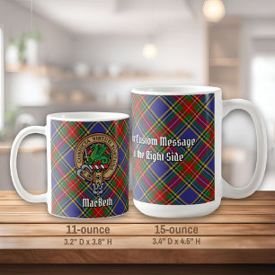 Mug Clan MacBeth Crest sur Tartan