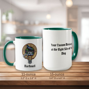 Mug Clan MacDonell de Glengarry Crête sur Tartan