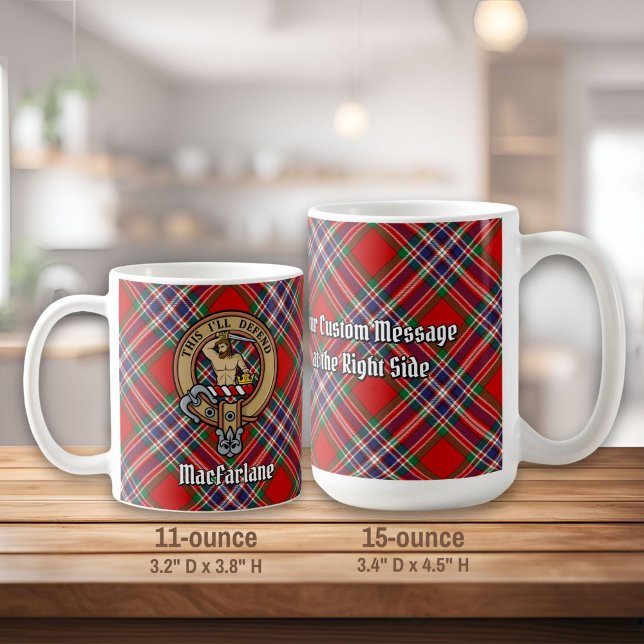 Mug Clan MacFarlane Crest sur Red Tartan (Créateur téléchargé)
