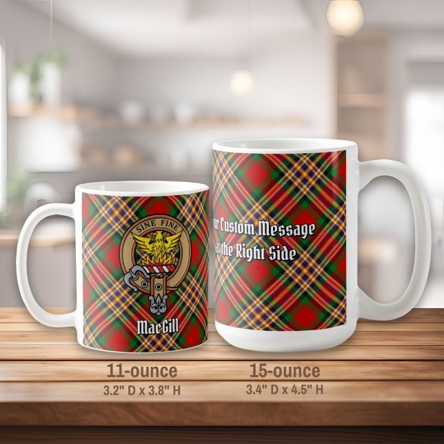 Mug Clan MacGill Crest sur Tartan (Créateur téléchargé)