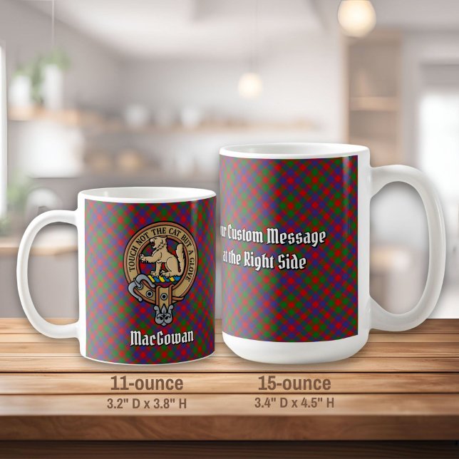 Mug Clan MacGowan Crest sur Tartan (Créateur téléchargé)