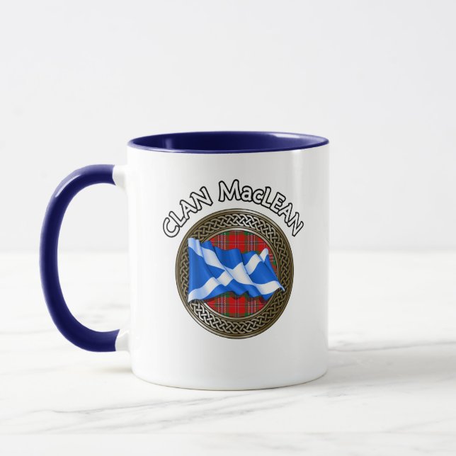 Mug Clan MacLean Tartan Knot & Drapeau (Gauche)