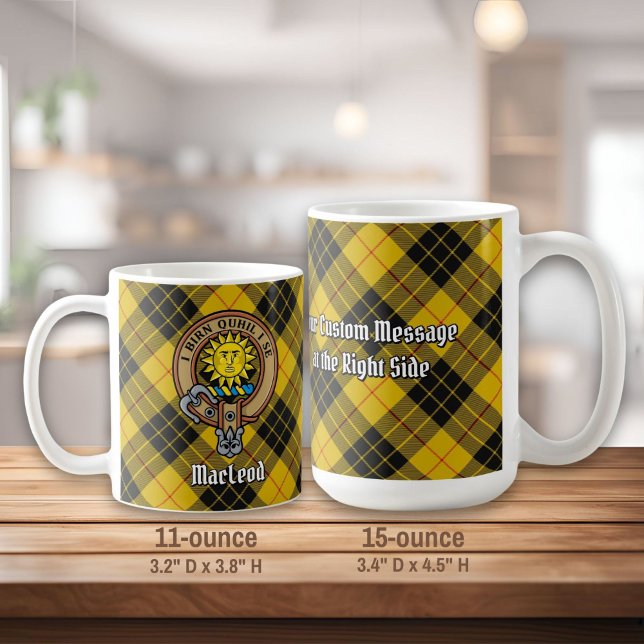 Mug Clan MacLeod de Lewis Crest sur Tartan (Créateur téléchargé)