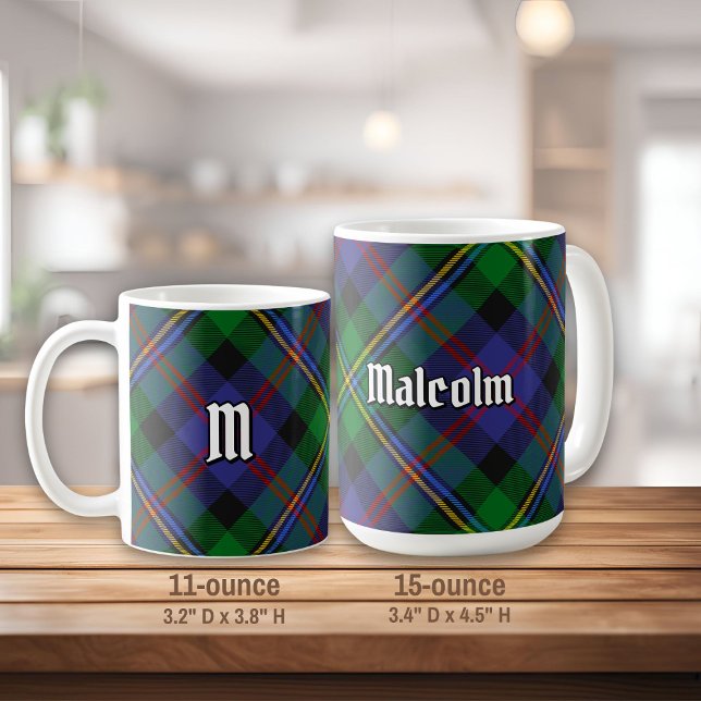 Mug Clan Malcolm Tartan (Créateur téléchargé)