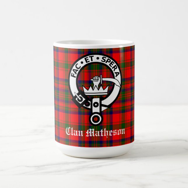 Mug Clan Matheson Crest Badge et Tartan (Centre)