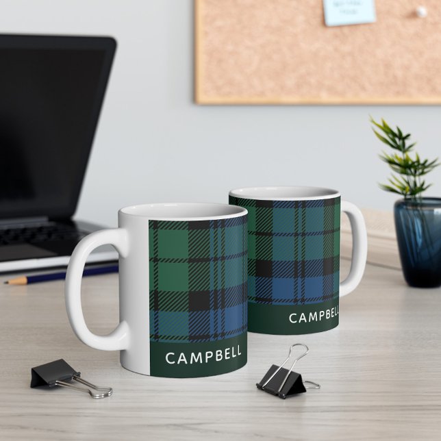 Mug Clan personnalisé Campbell Tartan Nom du plan (Créateur téléchargé)