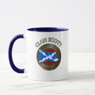 Mug Clan Scott Tartan Knot & Drapeau