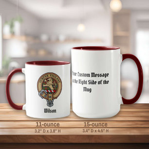 Mug Clan Wilson Crest sur Tartan moderne