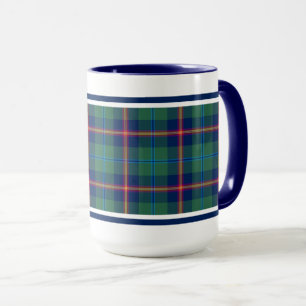 Mug Clan Young Tartan Vert et bleu Plaid