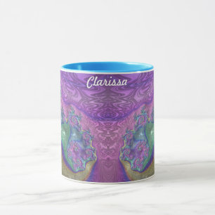 Mug ~ CLARISSA ~ GLOSSY 3D Vert brillant bleu pourpre