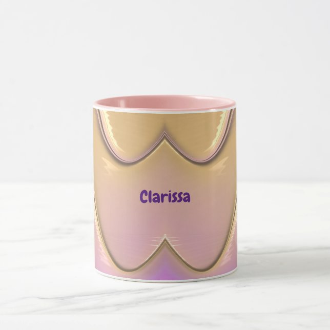 Mug CLARISSA ~ Zany 3D ~ rose, or et violet (Centre)