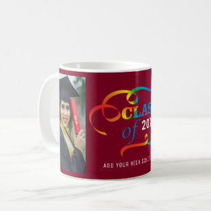 Mug Class Of 2022 Graduate Photo Collage Burgundy