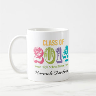 Mug Classe au néon de typographie d'arc-en-ciel de