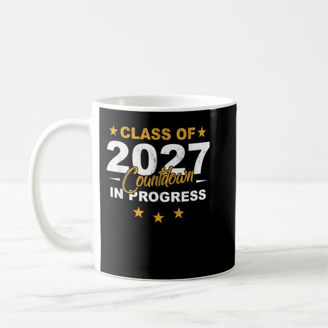 Mug Classe de 2027 Compte à rebours Funny Graduate Pre (Gauche)