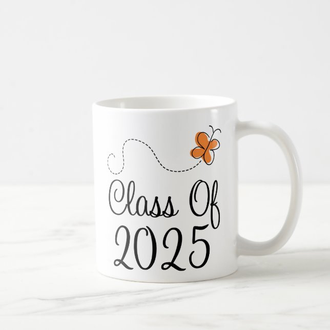 Mug Classe de papillon orange de 2025 (Droite)
