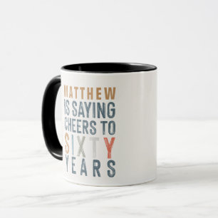 Mug Classe moderne 60e anniversaire typographie élégan