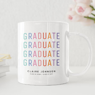 Mug Classe moderne Rainbow Graduate de 2024