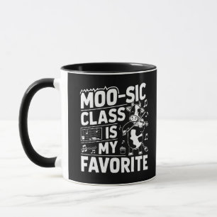 Mug Classe Moo-sic est ma Favorite Funny Moo Cow Schoo
