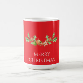 Mug Classic christmas holly and pine cone design