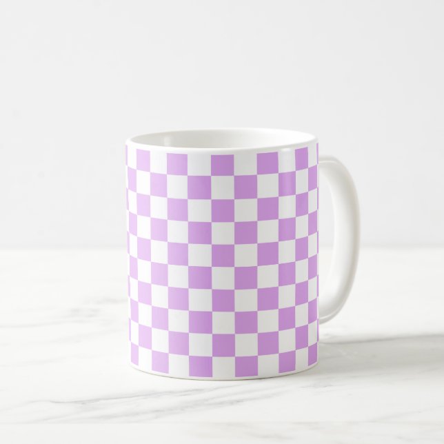 Mug Classic light lavender checkerboard  (Devant droit)
