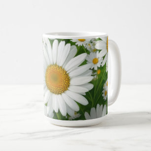 Mug Classic marguerite motif blanc champs fleuris verd