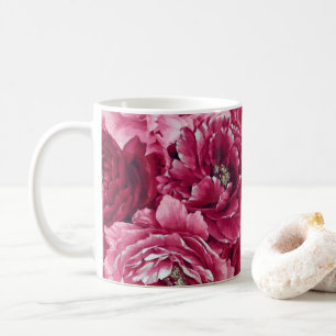 Mug Classic Pink Peonies Clusters Musique florale