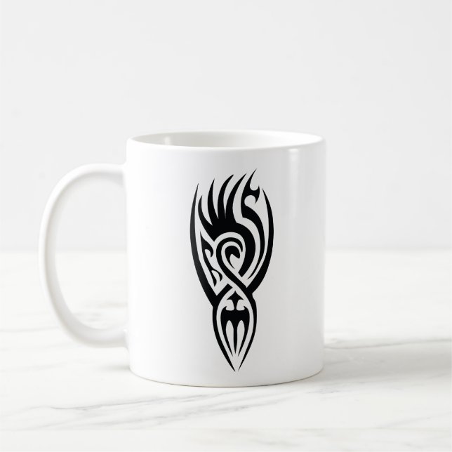 Mug Classic Tattoo Inspired Line Art Design (Gauche)