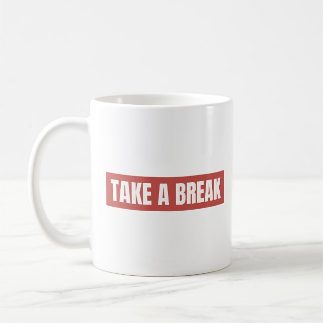 Mug classique bloc rouge Take A Break (Gauche)