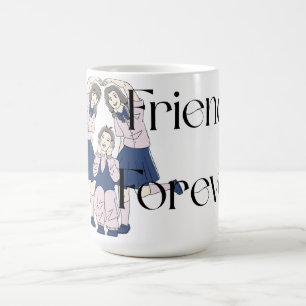 Mug Classique de Style Anime 'Amis pour Toujours'