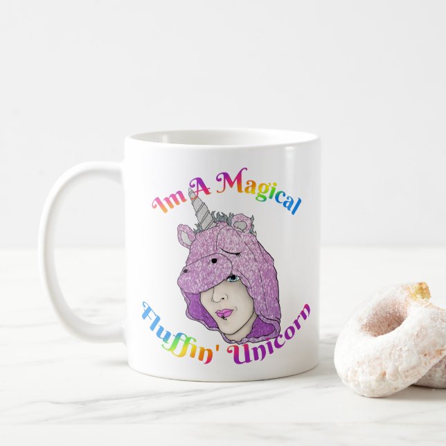 Mug classique Fluffin magique Unicorn (Avec donut)