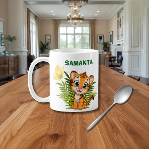 Mug classique personnalisé Little Tiger & Butterfl