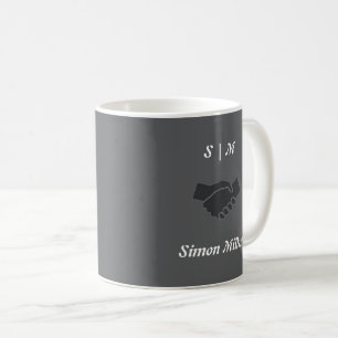 Mug classique unique avec initiales, nom et logo