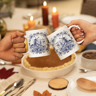Mug Classique Vintage Chic Hollandais Windmill Delft B