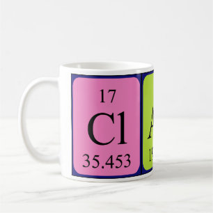 Mug Claucher la taille du nom de table périodique