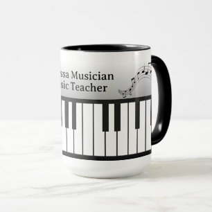 Mug Clavier de piano Musi-Cats - Personnaliser le nom 