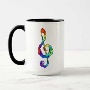Mug Clé de musique arc-en-ciel