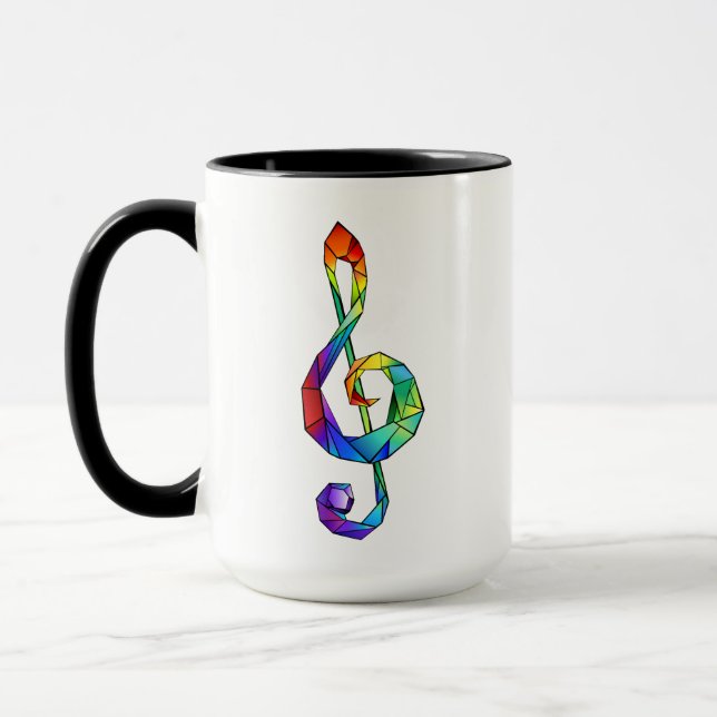 Mug Clé de musique arc-en-ciel (Gauche)