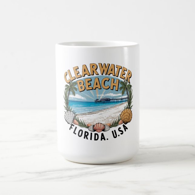 Mug Clearwater Beach Retro Vignette (Centre)