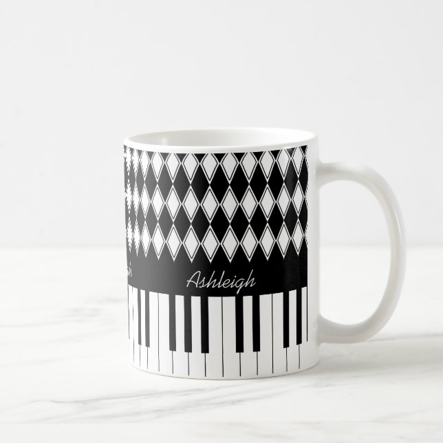 Mug Clés personnalisées et diamants de piano (Droite)