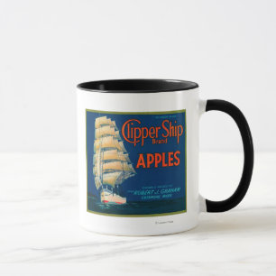 Mug Clipper Ship Apple Étiquette (vert) - Cashmere, WA