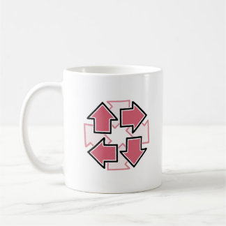 Mug Clockwise Arrows Minimal Geometric Red