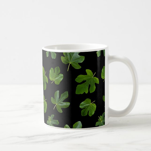Mug Closeup de feuilles vertes isolé sur arrière - pla (Droite)