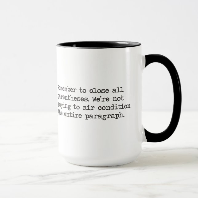 Mug Clôturez toutes les parenthèses (Droite)