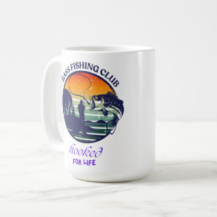 Mug Club de pêche au basson Coucher de soleil rétro