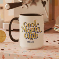 Club des mamans cool classiques texte vintage bleu