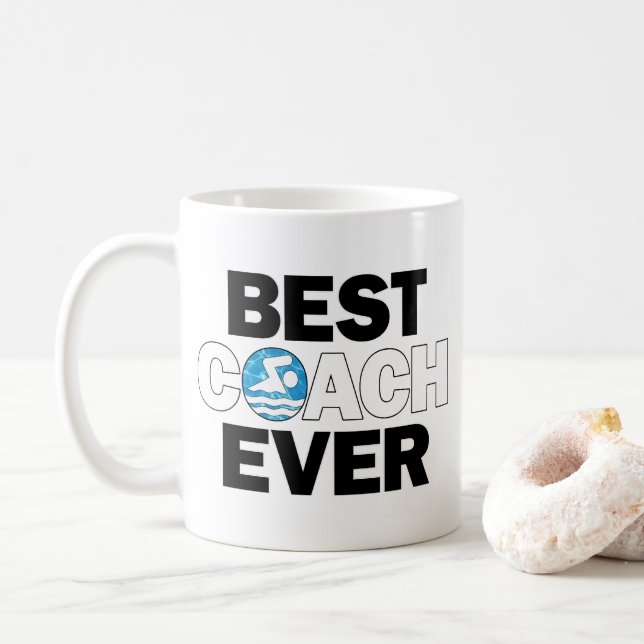 Mug Coach Coach Coach Meilleur Entraîneur Nage & Plong (Avec donut)