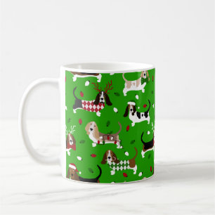 Mug Coccinelle à café Basset de Noël