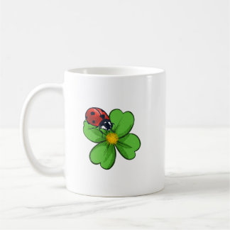 Mug Coccinelles et feuilles vertes Illustration de la 