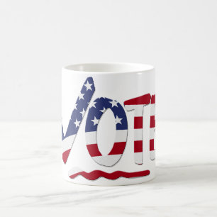 Mug Coche VOTE avec drapeau américain