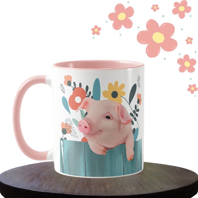 Mug Cochon de bébé convivial | Bébé mignon animal (Créateur téléchargé)
